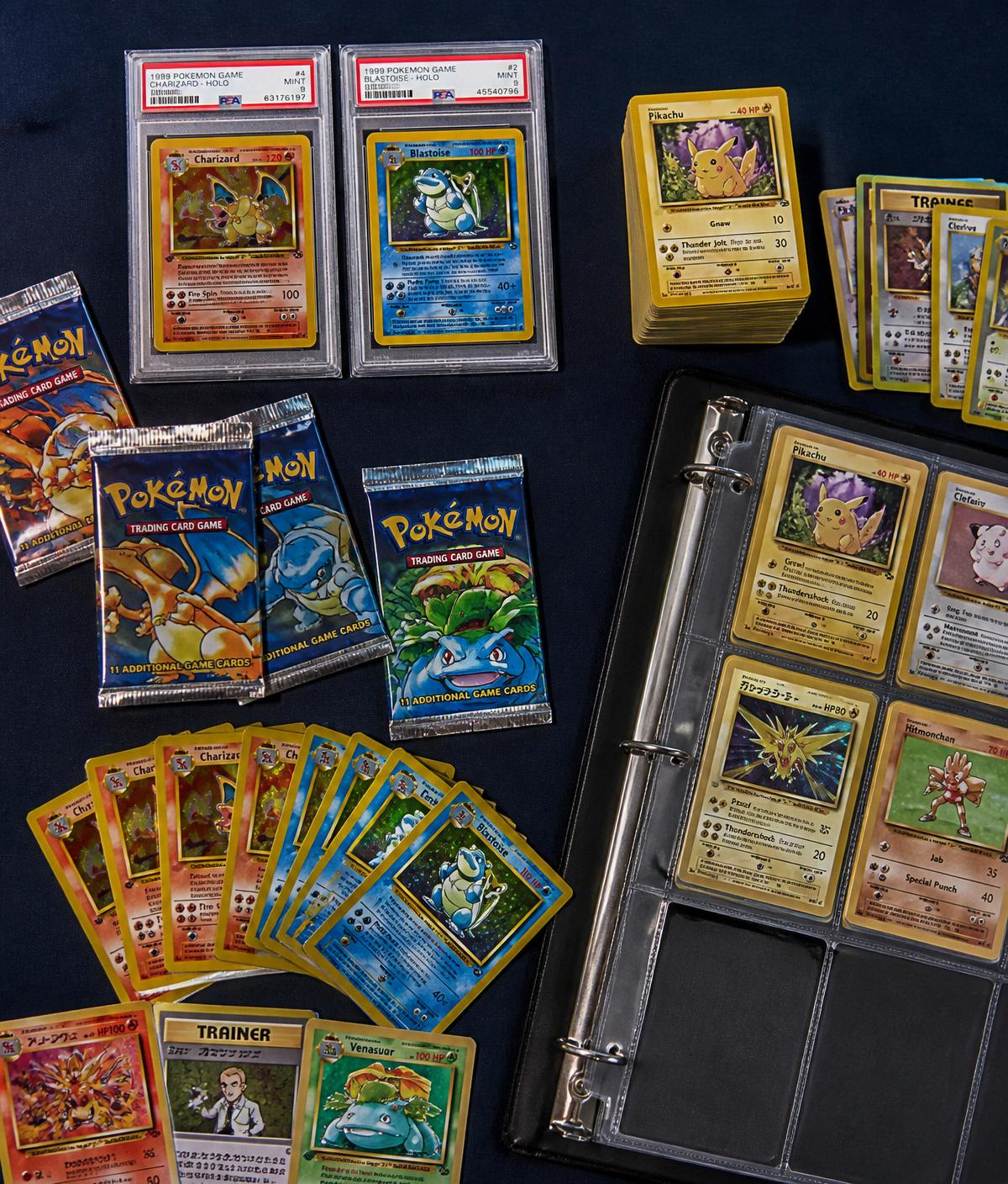 Pokémon card collection being valued for sale